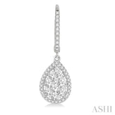 3/4 Ctw Pear Shape Diamond Lovebright Earrings in 14K White Gold